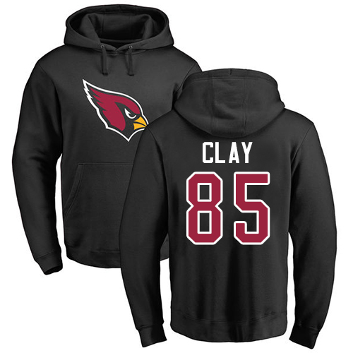 Arizona Cardinals Men Black Charles Clay Name And Number Logo NFL Football #85 Pullover Hoodie Sweatshirts->nfl t-shirts->Sports Accessory